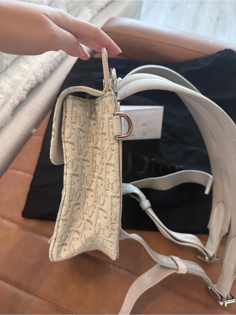 Dior White Monogram Mini Backpack